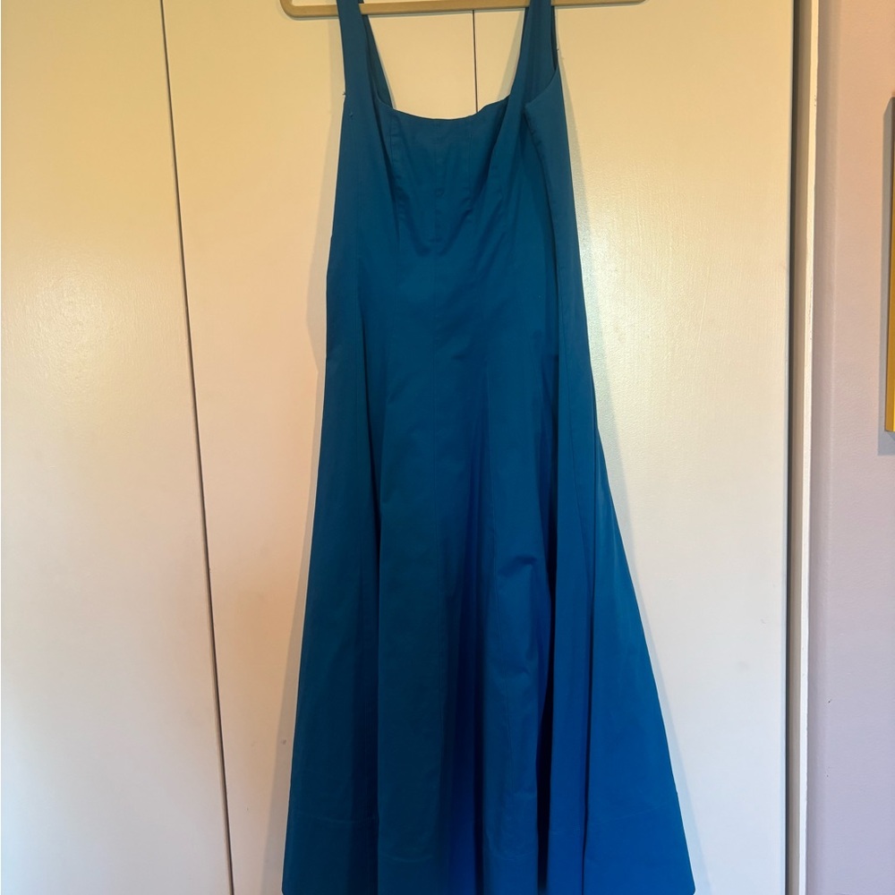 Staud Wells dress in aqua blue